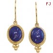 14K Yellow Gold Genuine Lapis Earring