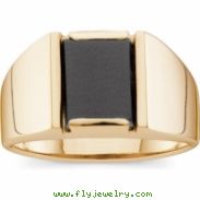 14K Yellow Gold Genuine Onyx Ring