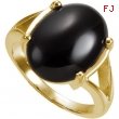 14K Yellow Gold Genuine Onyx Ring