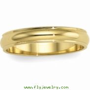 14K Yellow Gold Half Round Edge Band