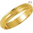 14K Yellow Gold Half Round Edge Band