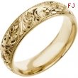 14K Yellow Gold Hand Engraved Band
