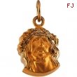 14K Yellow Gold Head Of Jesus With Crown Pendant