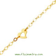 14K Yellow Gold Heart Anklet