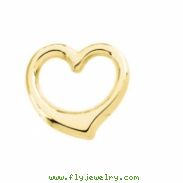 14K Yellow Gold Heart Chain Slide