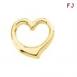 14K Yellow Gold Heart Chain Slide