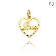 14K Yellow Gold Heart-Shaped 