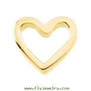 14K Yellow Gold Heart Shaped Chain Slide