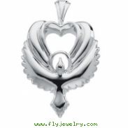 14K Yellow Gold Heart Shaped Holy Spirit Pendant