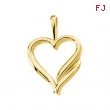 14K Yellow Gold Heart Shaped Pendant