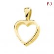 14K Yellow Gold Heart Shaped Pendant