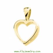 14K Yellow Gold Heart Shaped Pendant