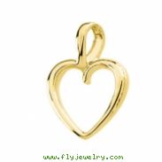 14K Yellow Gold Heart Shaped Pendant