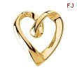 14K Yellow Gold Heart Shaped Pendant Slide