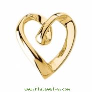 14K Yellow Gold Heart Shaped Pendant Slide