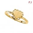 14K Yellow Gold Heart Signet Ring