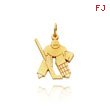 14K Yellow Gold Hockey Goalie Charm