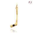 14K Yellow Gold Hockey Stick Charm