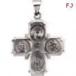 14K Yellow Gold Hollow Four Way Cross Medal