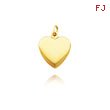 14K Yellow Gold Hollow Polished Puffed Heart Charm