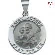 14K Yellow Gold Hollow Round St. Joseph Medal