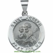 14K Yellow Gold Hollow Round St. Joseph Medal