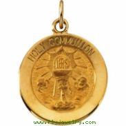 14K Yellow Gold Holy Communion Medal