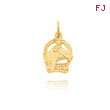 14K Yellow Gold Horse-Themed Charm