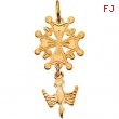 14K Yellow Gold Huguenot Cross Pendant