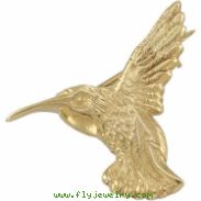 14K Yellow Gold Hummingbird Brooch