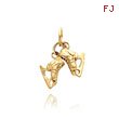 14K Yellow Gold Ice Skates Charm