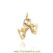 14K Yellow Gold Ice Skates Charm