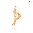 14K Yellow Gold Lacrosse Sticks Charm