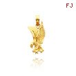 14K Yellow Gold Landing Eagle Pendant