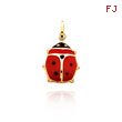 14K Yellow Gold Large Enameled Ladybug Charm