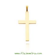 14K Yellow Gold Large Engraveable Cross Pendant