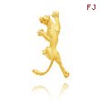 14K Yellow Gold Large Polished Panther Pendant