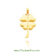 14K Yellow Gold Large Polished Shamrock Pendant