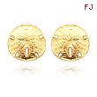 14K Yellow Gold Large Sanddollar Post Earrings