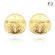 14K Yellow Gold Large Sanddollar Post Earrings