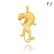 14K Yellow Gold Large Satin Panther Pendant