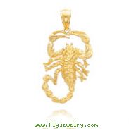 14K Yellow Gold Large Scorpion Pendant