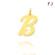 14K Yellow Gold Large Script Initial 