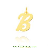 14K Yellow Gold Large Script Initial "B" Charm