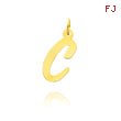 14K Yellow Gold Large Script Initial 