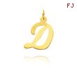 14K Yellow Gold Large Script Initial 