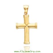 14K Yellow Gold Large Simple Polished Cross Pendant