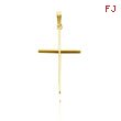 14K Yellow Gold Large Thin Cross Pendant