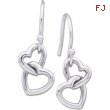 14K Yellow Gold Left Metal Hook Heart Earrings