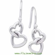 14K Yellow Gold Left Metal Hook Heart Earrings